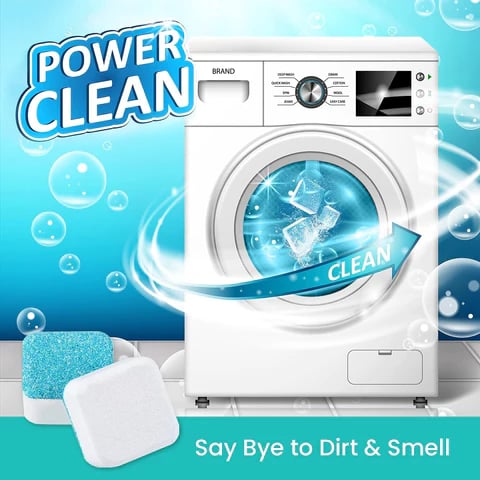 🔥12 PCS/Pack🔥Washing Machine Deep Cleaner Tablets – Eliminates 99% Germs, Removes Odors & Prevents Mold 🧽