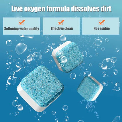 🔥12 PCS/Pack🔥Washing Machine Deep Cleaner Tablets – Eliminates 99% Germs, Removes Odors & Prevents Mold 🧽